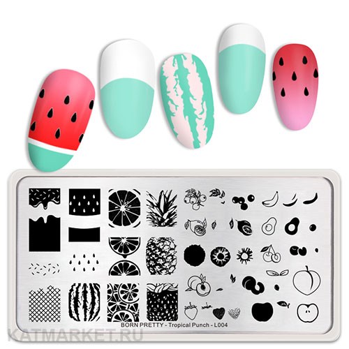 BornPretty Пластина для стемпинга Tropical Punch L004 60501164