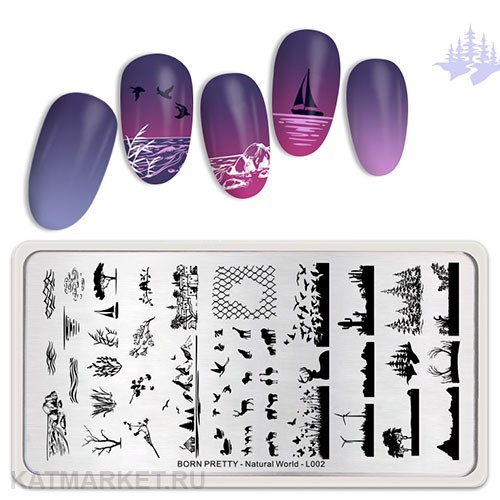 BornPretty Пластина для стемпинга Natural World L002 60501082