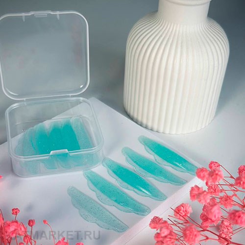 Валики для ламинирования ресниц, зеленые с блестками, 5 пар 81001405