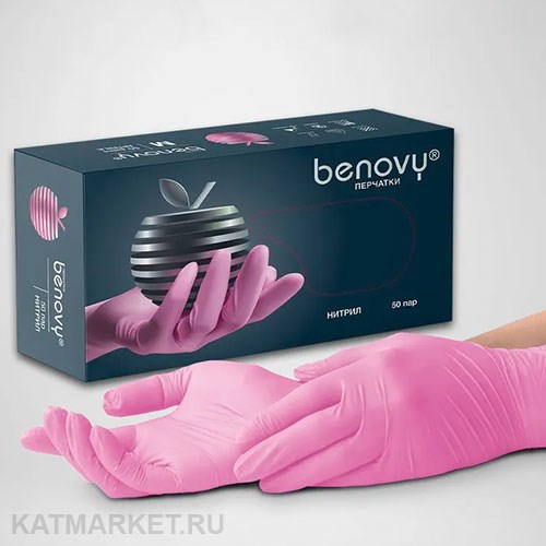 Benovy розовые S 100шт Перчатки нитриловые 60417222
