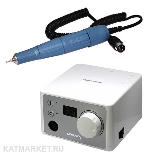 Аппарат для маникюра и педикюра Marathon 3N Silver, наконечник SH37L(M45), Корея 22102418