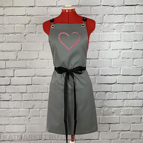 Фартук мастера, серый с сердечком 60415522