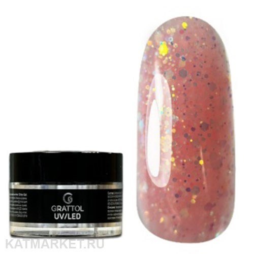Grattol 15мл Гель для моделирования с шиммером Opal 12 10630312