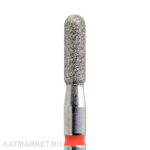 КМИЗ Алмазная фреза 117952 цилиндр скругленный 2,3мм красный 856.104.140.070.023 70119123