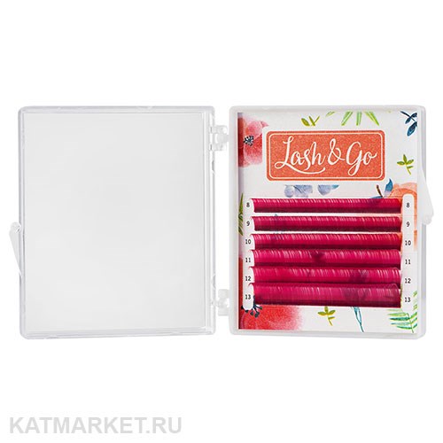 Lash&Go Цветные ресницы микс 0,10/C/7-12 mm Розовый (6 линий) 81210002