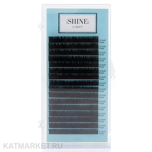elSHINE Чёрные ресницы Light, отд.длины (D 0,07 08mm) 16 лент 83102208