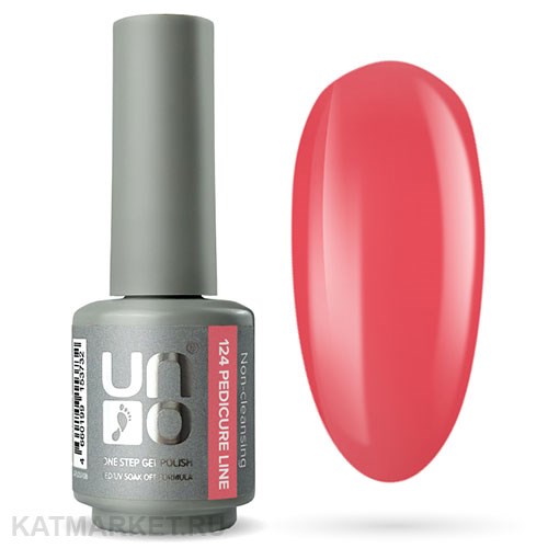 Uno 8г Pedicure Line 124 темно-коралловый Однофазный гель-лак 10311124