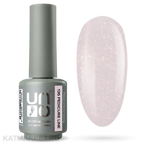 Uno 8г Pedicure Line 136 светло-розовый с шиммером Однофазный гель-лак 10311136