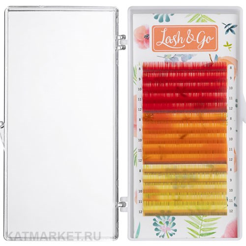 Lash&Go Цветные ресницы микс 0,10/D/9-13 mm Grapefruit (15 линий) 81216012