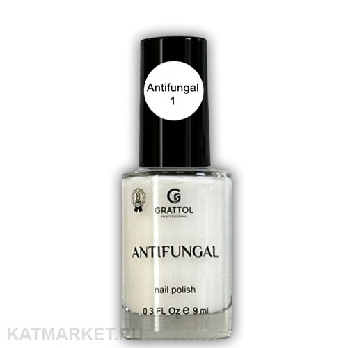Grattol 9мл Серия Antifungal Лак для ногтей без лампы 01 10634101