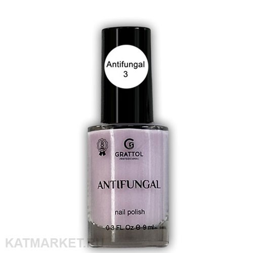 Grattol 9мл Серия Antifungal Лак для ногтей без лампы 03 10634103