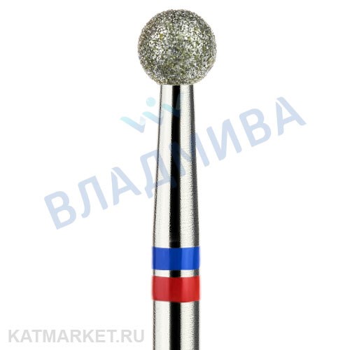 Владмива Фреза алмазная, шар 3,7 мм, сине-красная 806.104.001.524.037G 70608537