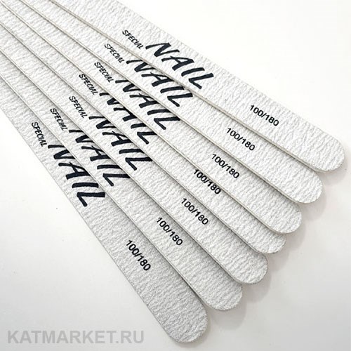 SpecialNail Пилка тонкая деревянная серая 100/180 прямая 60621001