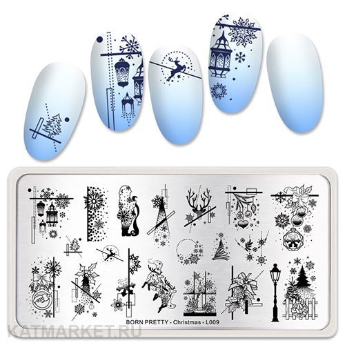 BornPretty Пластина для стемпинга Christmas L009 60501339