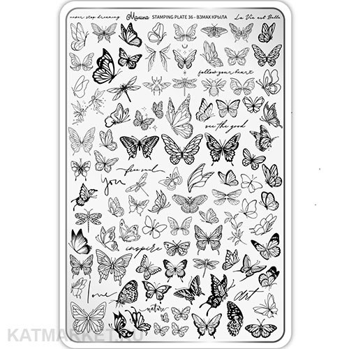 Малина Пластина для стемпинга 36 "Взмах крыла" (+ демолист) 60513136