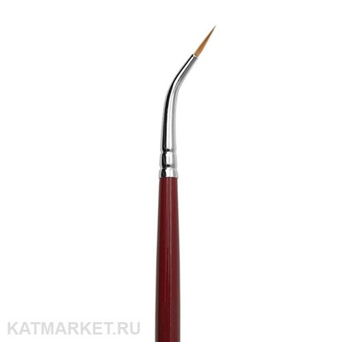 Roubloff DS13Z Кисть круглая для тонких линий из синтетики, имитация колонка с изгибом #0 61104271