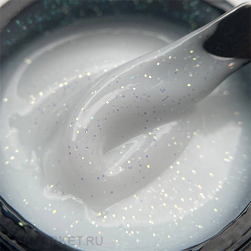 Опция 15мл Молочный Гель моделирующий камуфлирующий с блестками 12014100