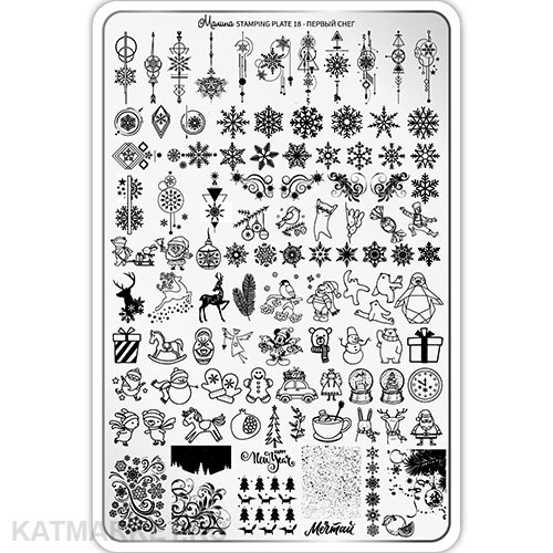 Малина Пластина для стемпинга 18 "Первый снег" (+ демолист) 60513118