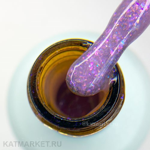 BSG 20мл Konfityur 61 Жёсткий гель в бутылочке низкой вязкости Голубой с сиреневым кристаллическим шиммером, полупрозрачный 12706061