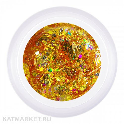 PatrisaNail 5г Гель для дизайна с глиттером Korean Gel Gold 10985005