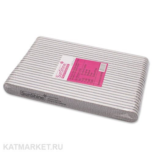 Пилка SunShine Прямая 100/180 серая, блок 25шт (1шт-16р) 60607201