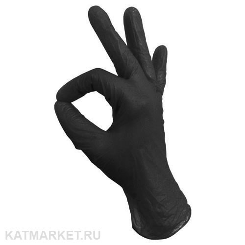 Клевер черные L 100шт Перчатки нитриловые 60417444