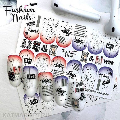 Fashion Nails Слайдер на прозрачной пленке White 89 61291089