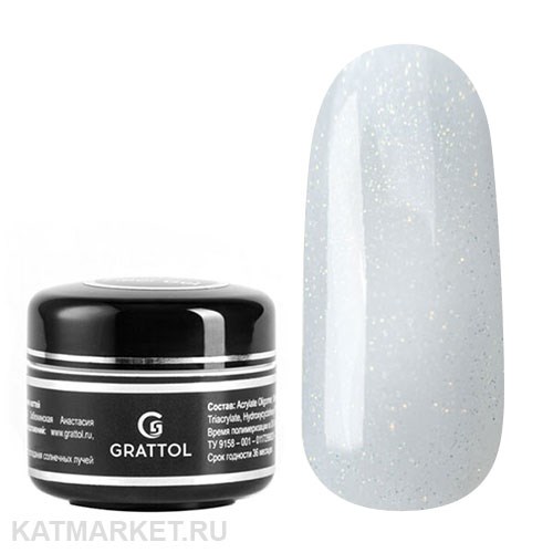 Grattol 15мл Гель для моделирования с шиммером Farfor 01 10630001