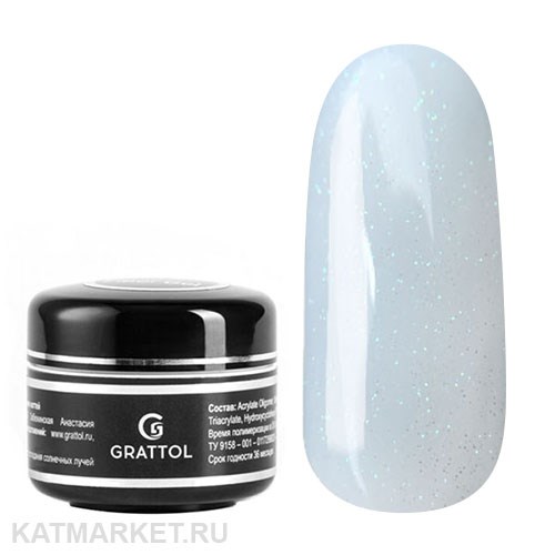 Grattol 15мл Farfor 02 Гель для моделирования с шиммером 10630002