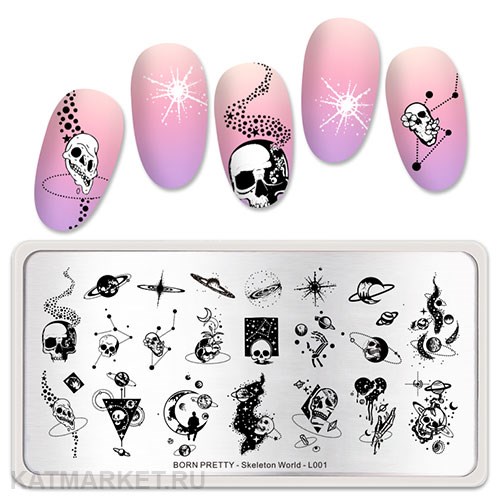 BornPretty Пластина для стемпинга Skeleton World L001 60501051