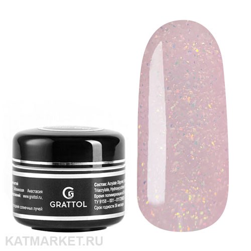 Grattol 15мл Гель для моделирования с шиммером Farfor 06 10630006