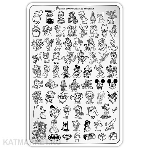 Малина Пластина для стемпинга 15 "Мультики" (без демо-листа) 60513015