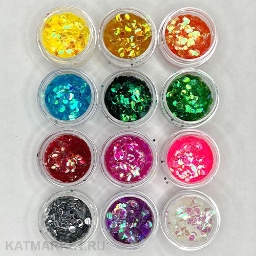 Камифубуки голография в баночке, набор 12 цветов 61007031