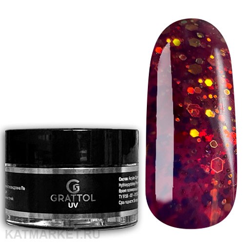 Grattol 15мл Гель для наращивания Opal Mercury 10643005