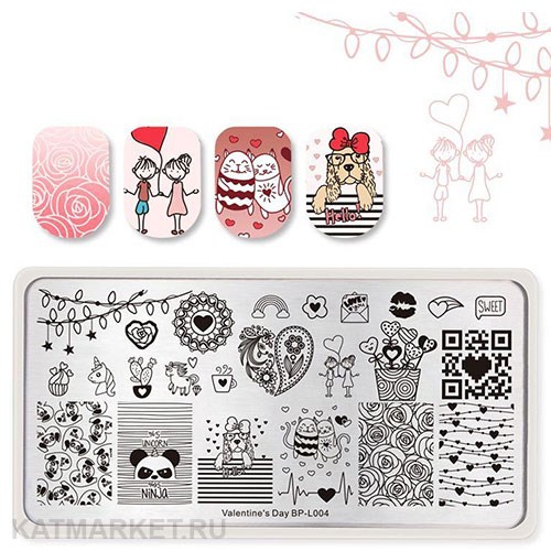 BornPretty Пластина для стемпинга Valentine's Day L004 60501174