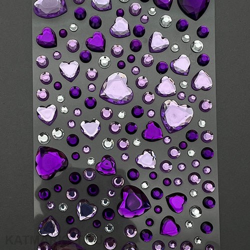 ZooNail Наклейки для ногтей, лица и тела микс с сердечками фиолетовые (1835) 61601835