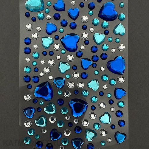 ZooNail Наклейки для ногтей, лица и тела микс с сердечками синие (1836) 61601836