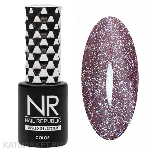 NR 10мл Гель-лак 416 Мерцающий розовый 11708416