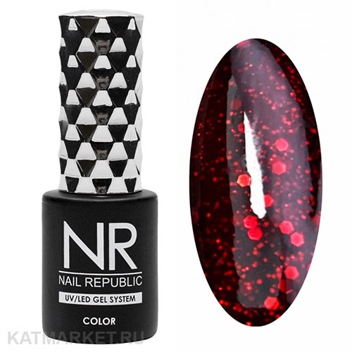 NR 10мл Гель-лак 425 Мерцающий красная шпинель 11708425