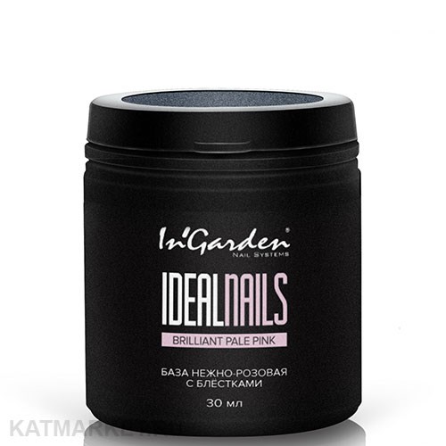 Ingarden 30мл Pale Pink с блестками нежно-розовая Камуфлирующая каучуковая база Идеальные ногти 10500102