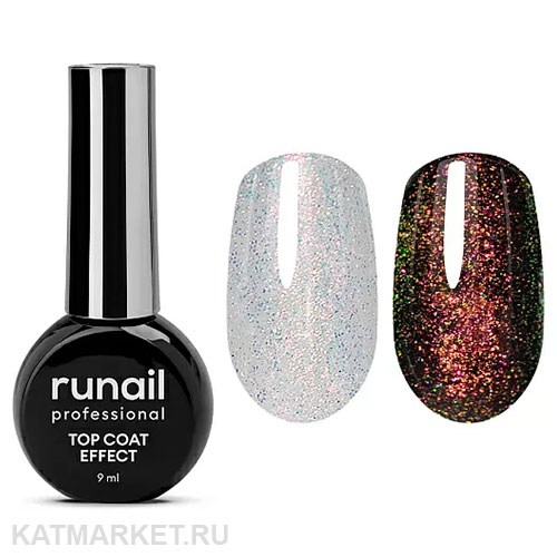 Runail 9910 Глянцевый топ Top Сoat Effect Opal Aurora флакон 9мл 13503010