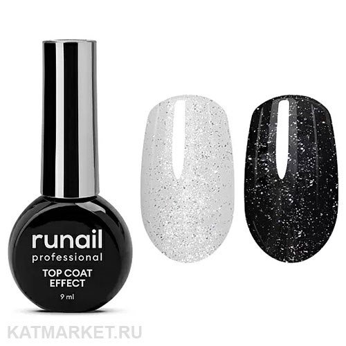Runail 9911 Глянцевый топ Top Сoat Effect Silver Shine флакон 9мл 13503011
