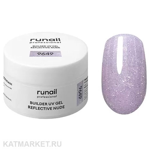 Runail 15г 9649 Моделирующий УФ-гель светоотражающий Builder UV Gel Reflective Nude банка 13506049