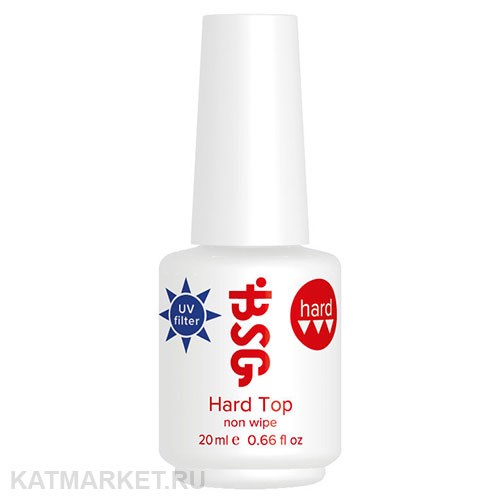 BSG 20мл Hard Top без липкого слоя, с усиленным УФ - фильтром, жесткий топ синего оттенка для белых цветов 12701224