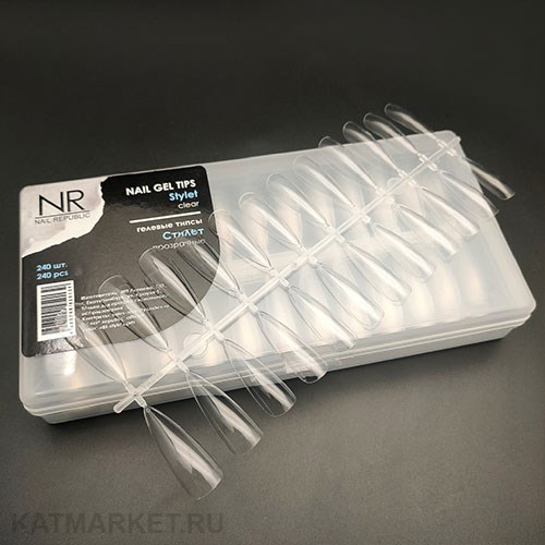 NR Гелевые типсы Stylet (прозрачные, стилет ) 240шт 11737004
