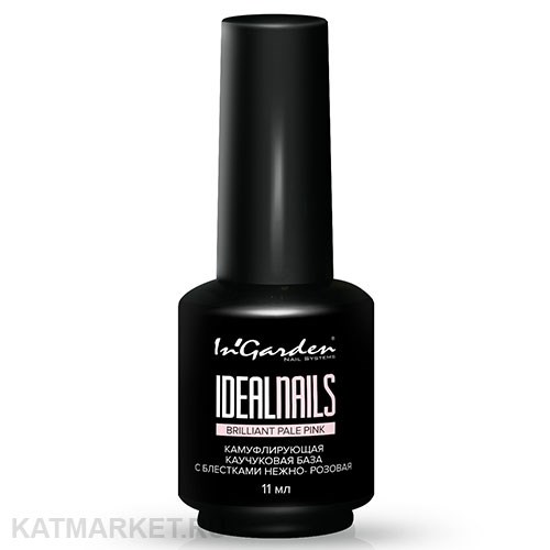 Ingarden 11мл Pale Pink с блестками нежно-розовая Камуфлирующая каучуковая база Идеальные ногти 10500101