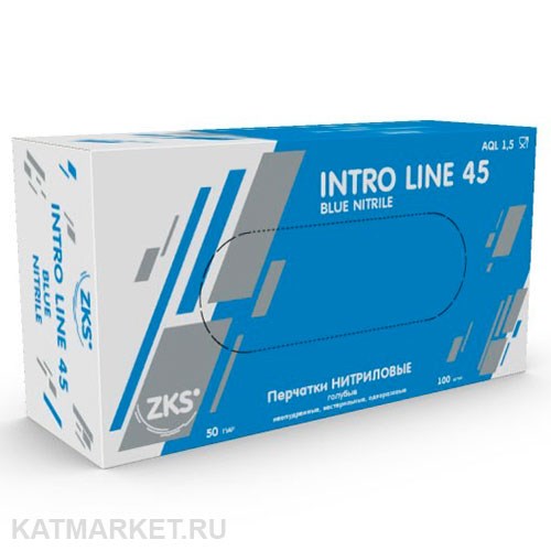 ZKS Intro Line 45 голубые M 100шт Перчатки нитриловые 60417967
