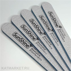 Пилка SunShine Прямая 100/180 серая с синим основанием, блок 25шт 60607353