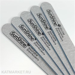Пилка SunShine Прямая 180/240 серая с синим основанием, блок 25шт 60607354