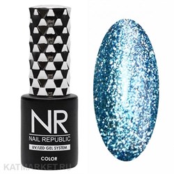NR 10мл Гель-лак 381 жидкий кристалл, Голубой 11708381
